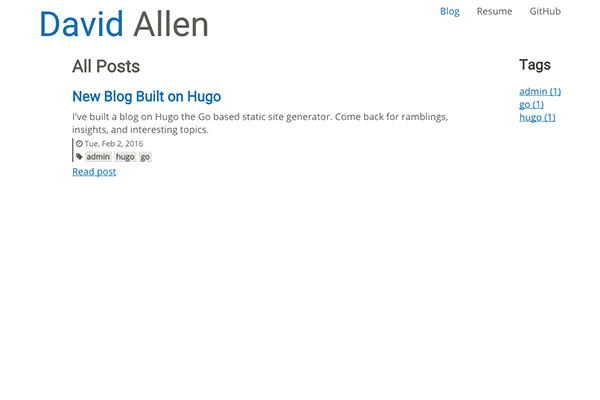 Personal website for David Allen