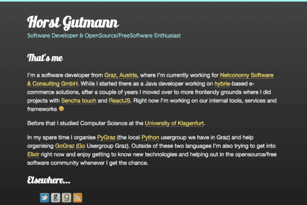 Personal profile page of Horst Gutmann
