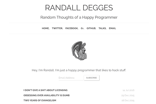 The personal website of Randall Degges.